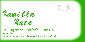 kamilla mate business card